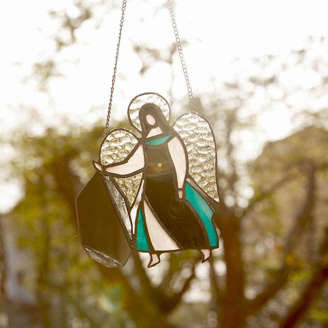 Fete - Angel & Stone Stained Glass Suncatcher