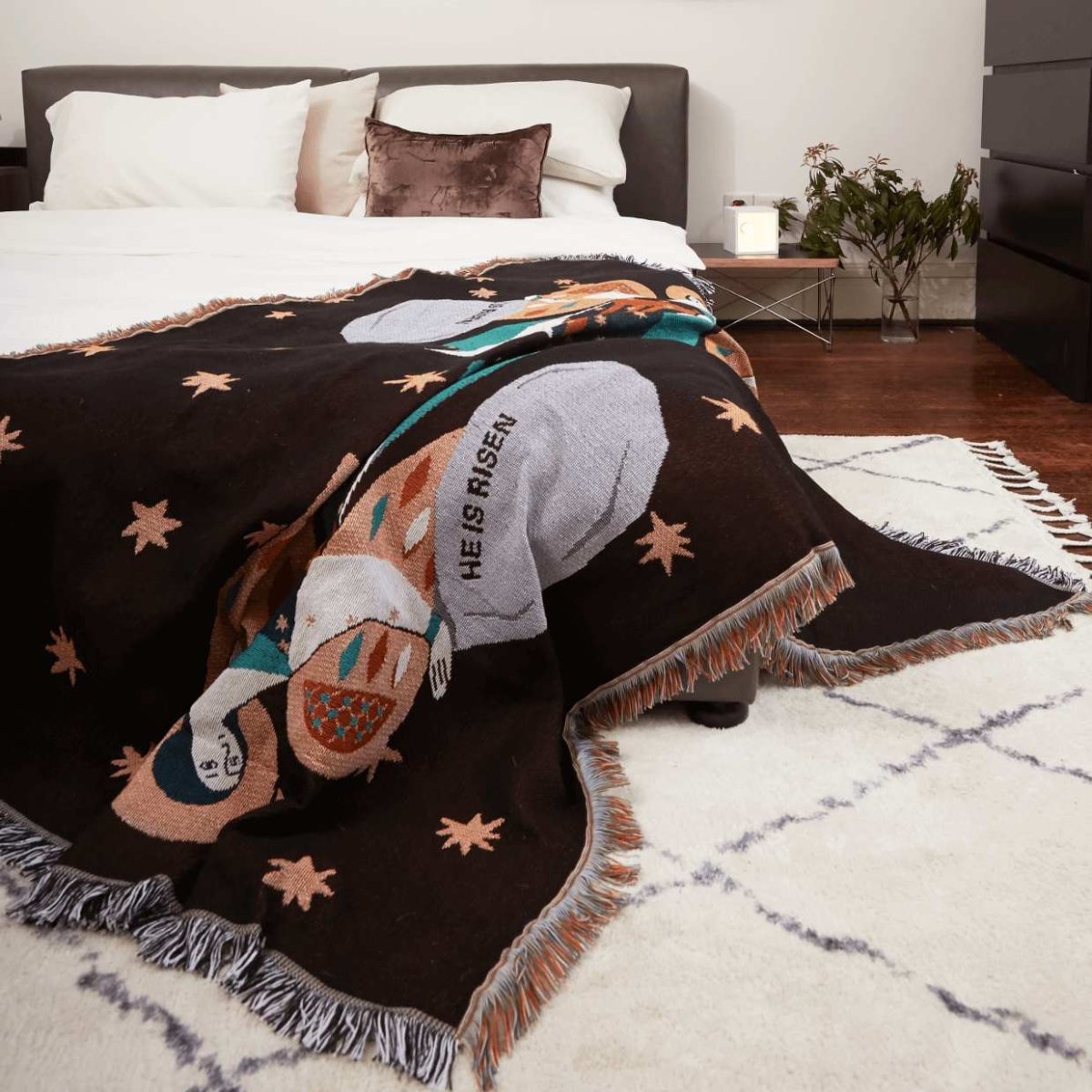 Fete - Angel & Stone Woven Throw Blanket