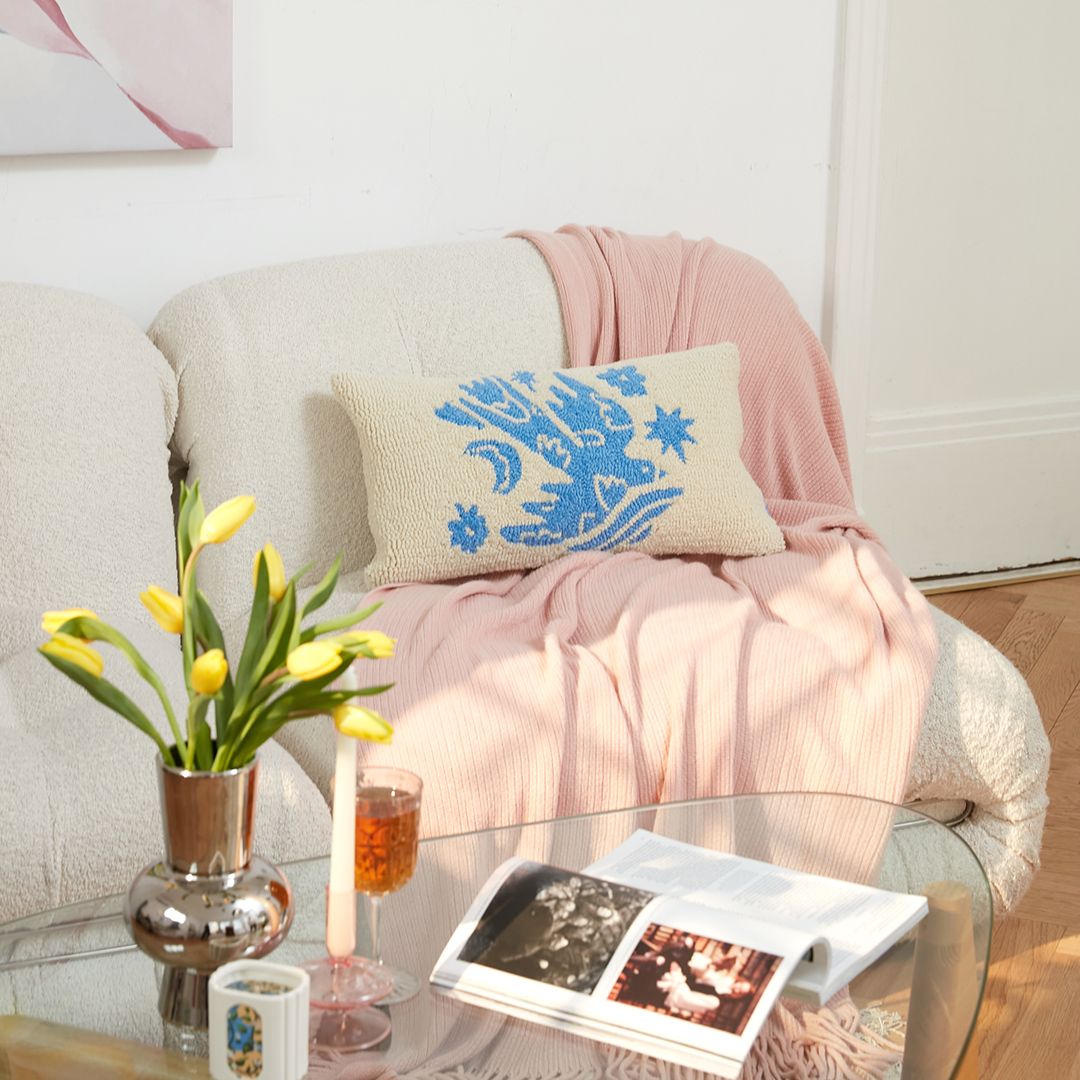 Fete - Beautiful in Its Time Hand Tufted Throw Pillow - Dove