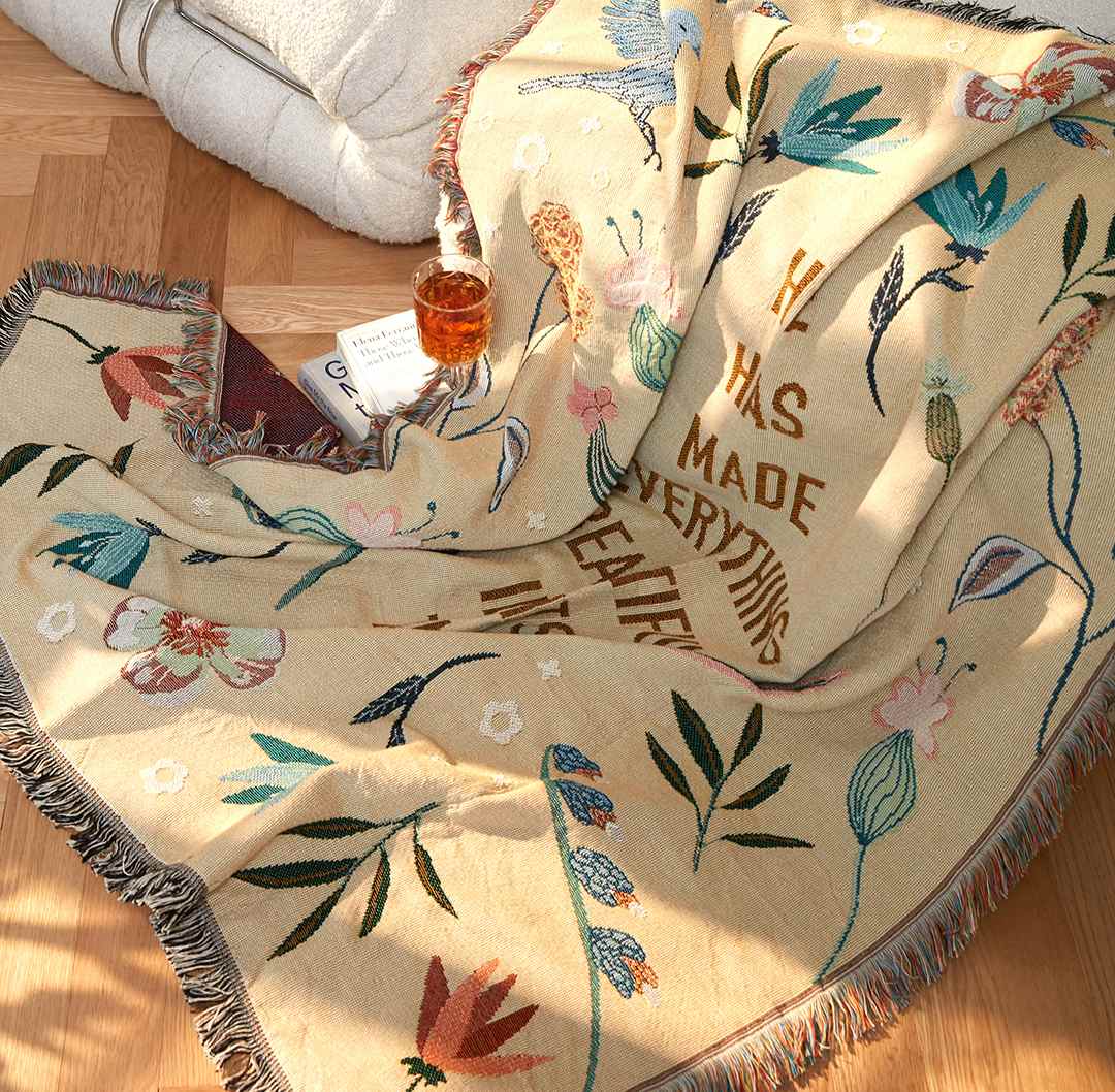 Fete - Beautiful In Its Time Woven Throw Blanket