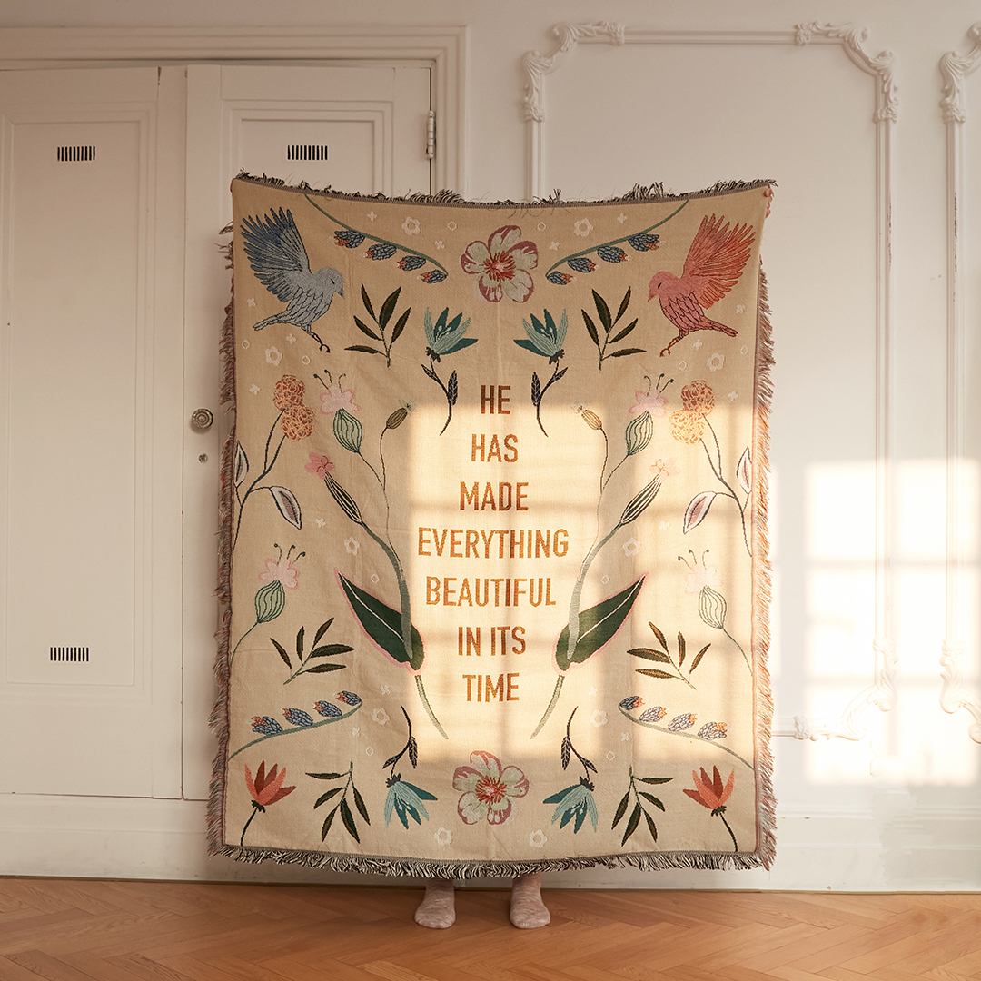 Fete - Beautiful In Its Time Woven Throw Blanket