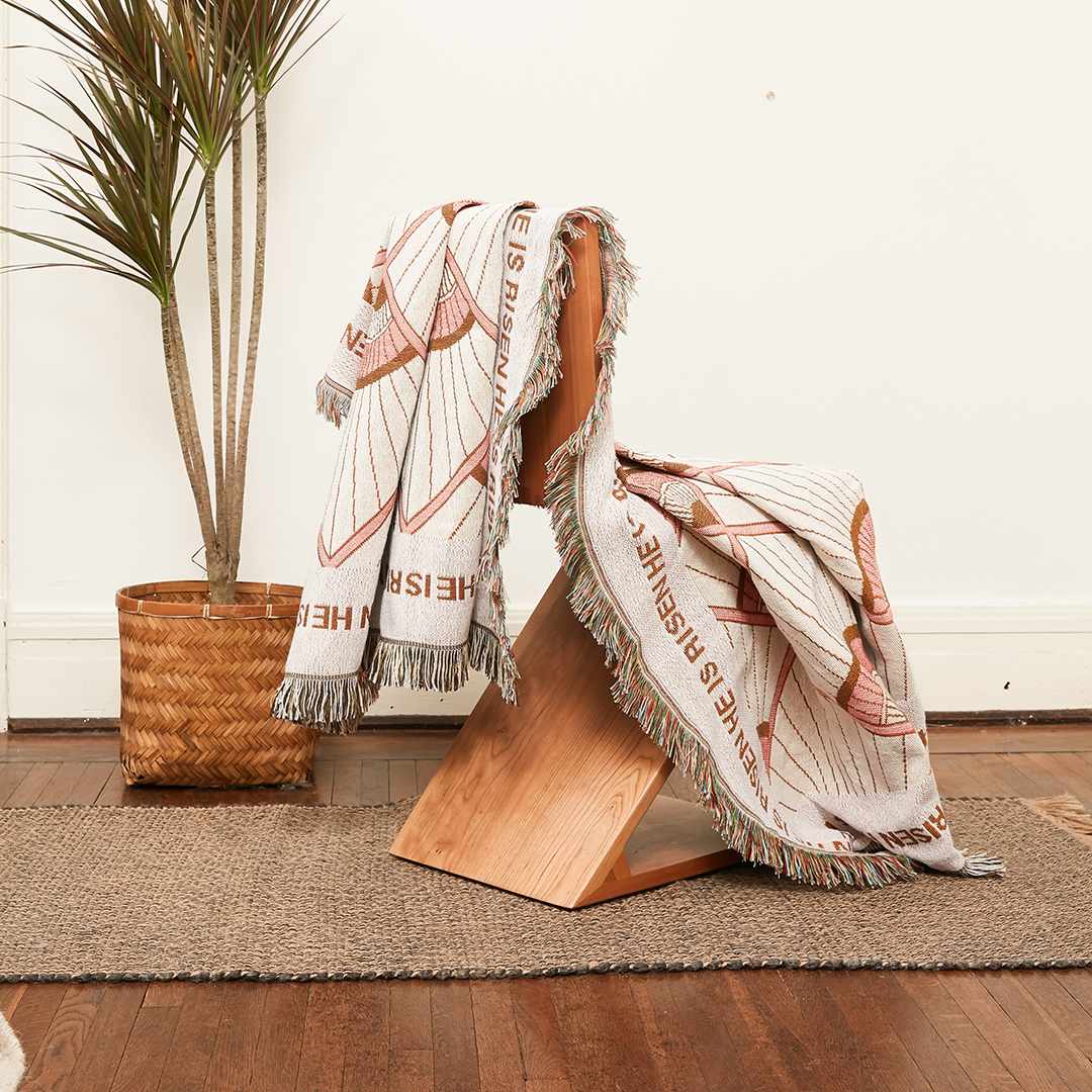 Fete - He is Risen Woven Throw Blanket