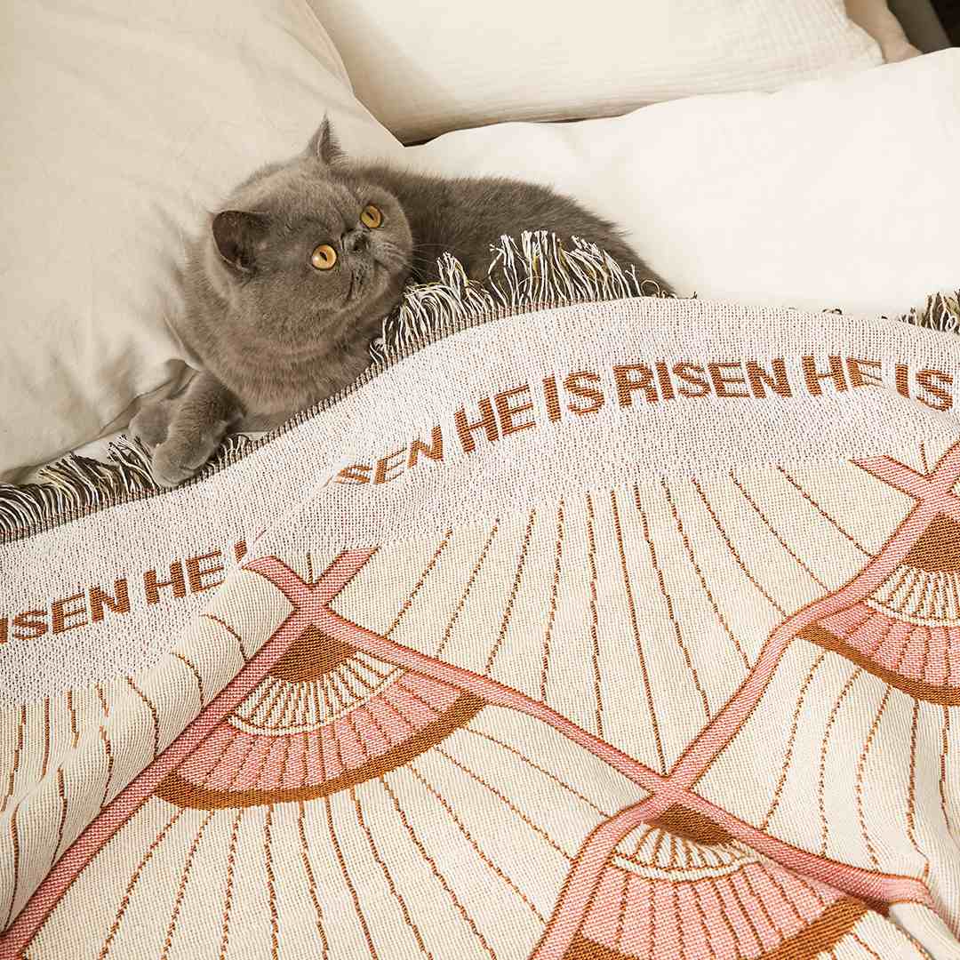 Fete - He is Risen Woven Throw Blanket