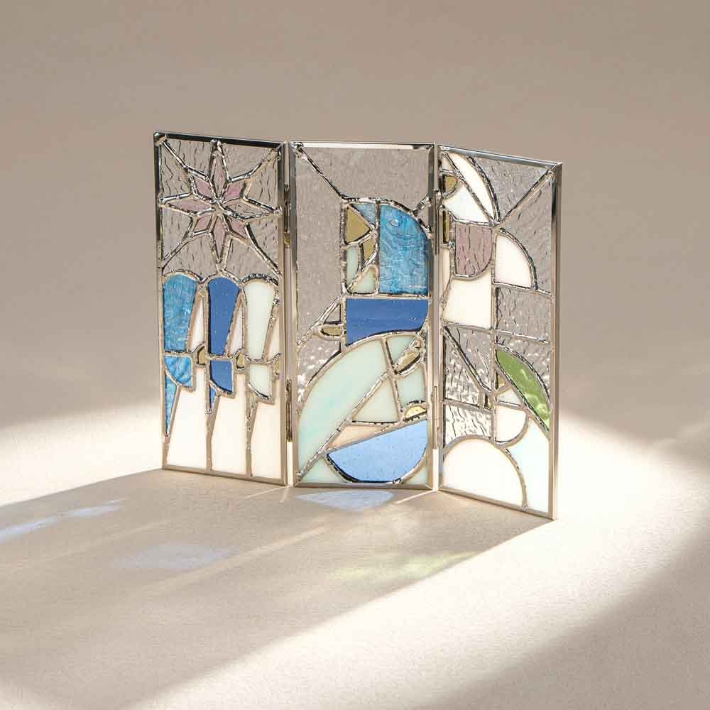 Fete - Stained Glass Nativity Scene Triptych