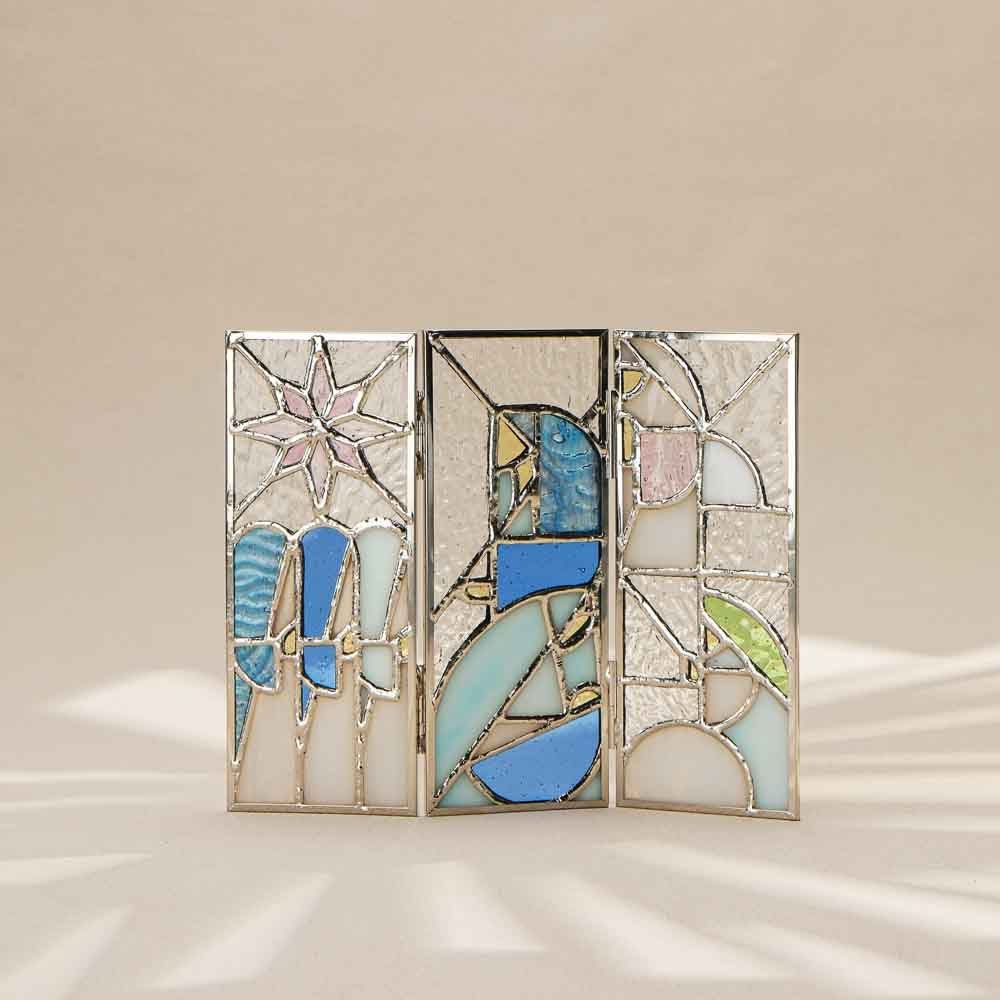 Fete - Stained Glass Nativity Scene Triptych