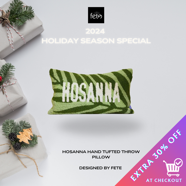 Hosanna Hand Tufted Throw Pillow- Palm Leaf