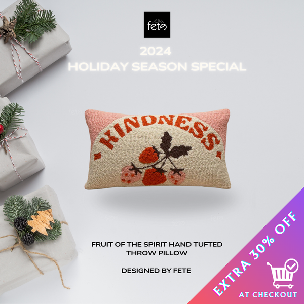 Fruit of the Spirit Hand Tufted Throw Pillow-Kindness