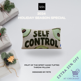 Fruit of the Spirit Hand Tufted Throw Pillow-Self Control