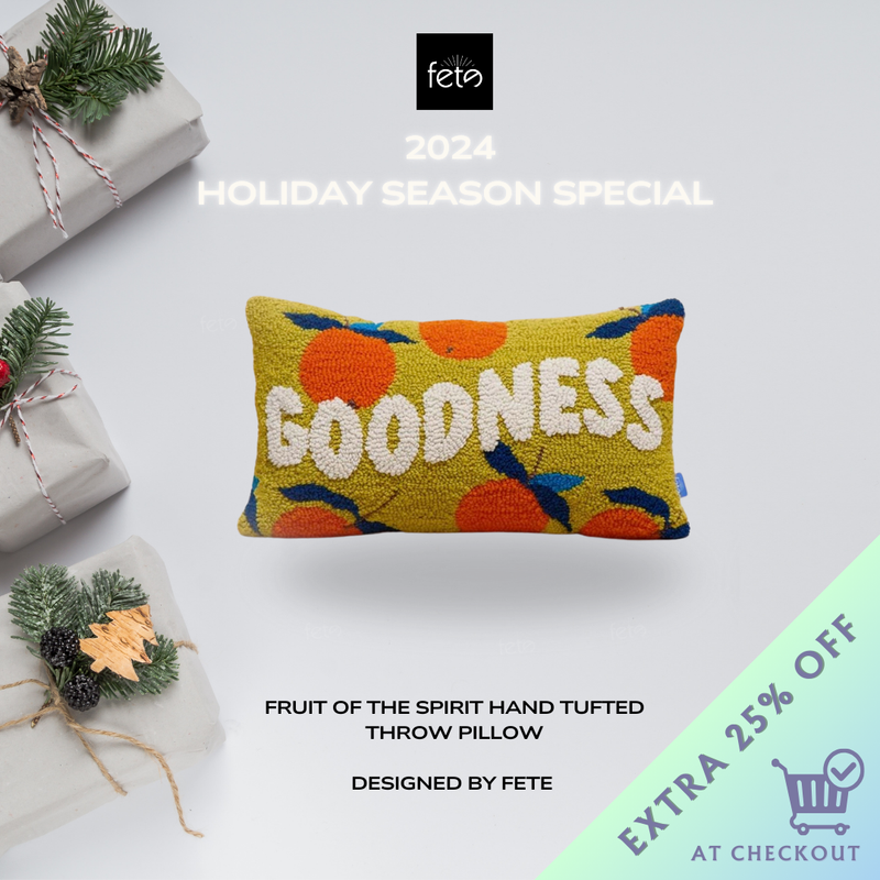 Fruit of the Spirit Hand Tufted Throw Pillow-Goodness