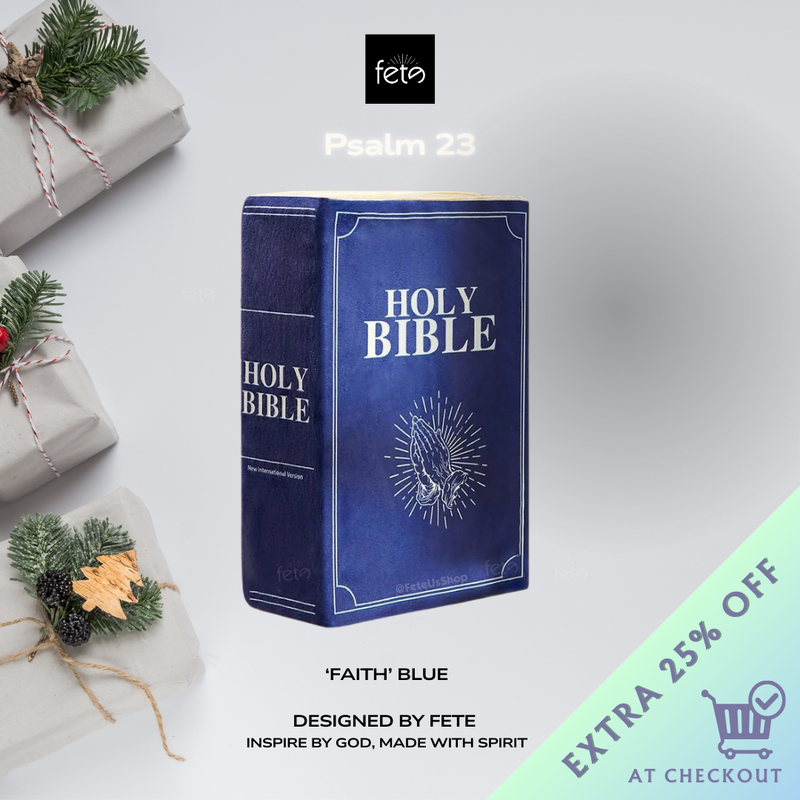 Fete 'Faith' Bible Pillow - Psalms 23:4