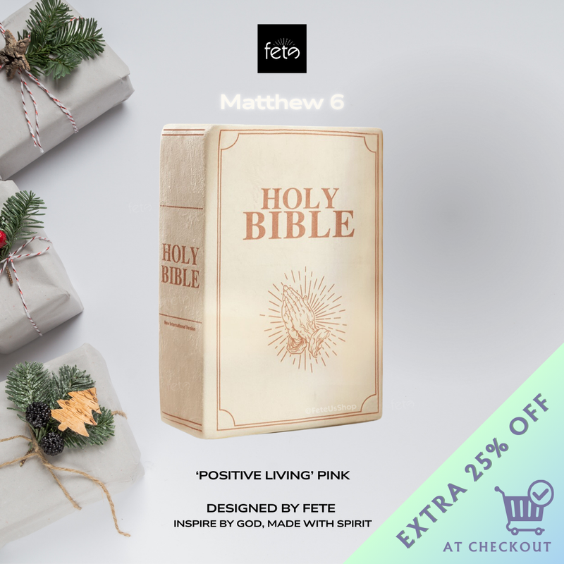 Fete 'Positive Living' Bible Pillow - Matthew 6