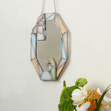 Stained Glass Nativity Decorative Mirror-Angel & Shepherd
