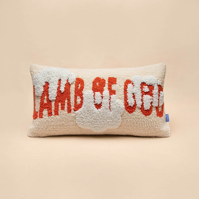 Names of Jesus Hand Tufted Throw Pillow-Lamb of God
