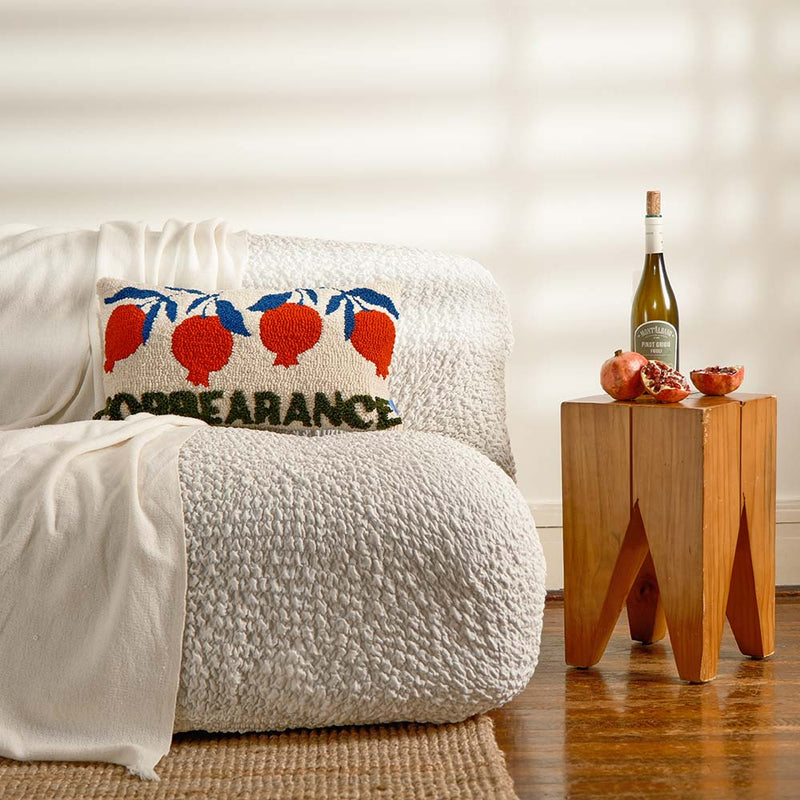 Fruit of the Spirit Hand Tufted Throw Pillow-Forbearance