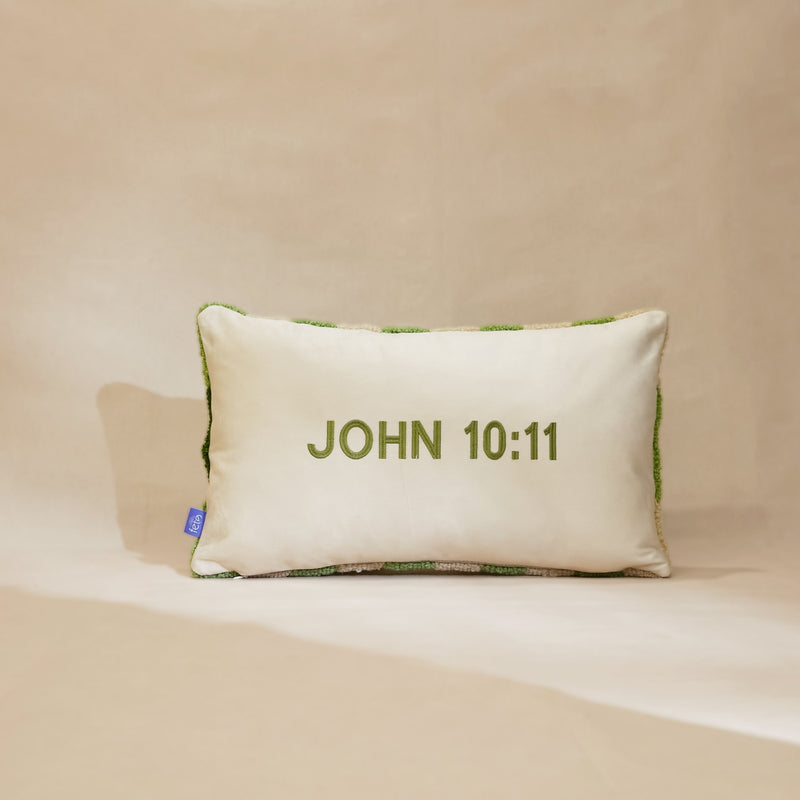 Names of Jesus Hand Tufted Throw Pillow -Good Shepherd