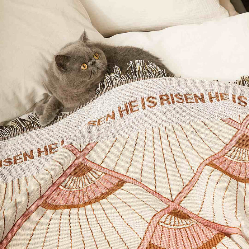 He is Risen Woven Throw Blanket