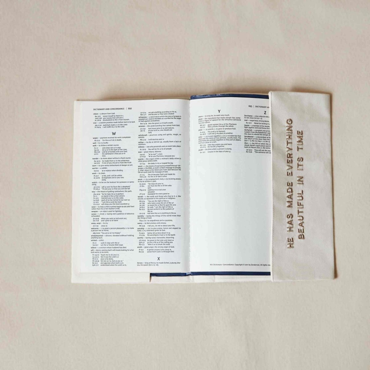 Fete - Beautiful in Its Time Embroidered Bible Cover