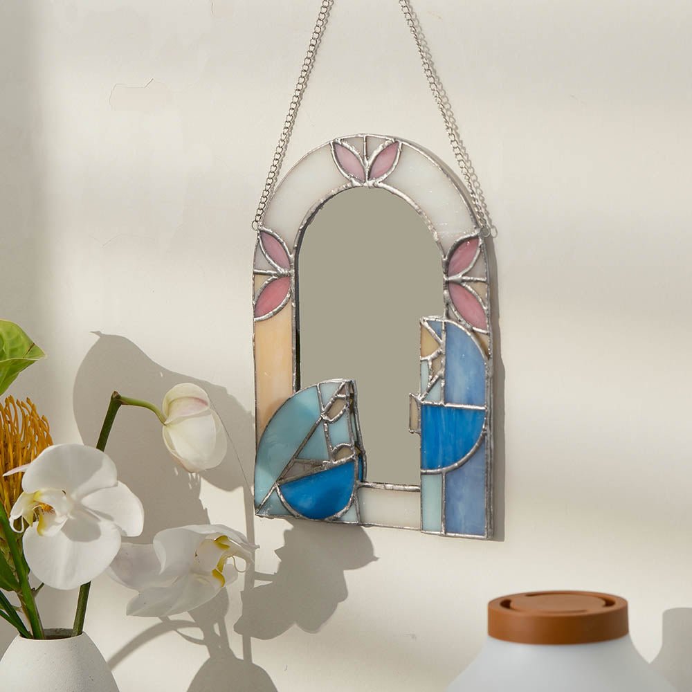 Stained Glass Nativity Decorative Mirror-Holy Family
